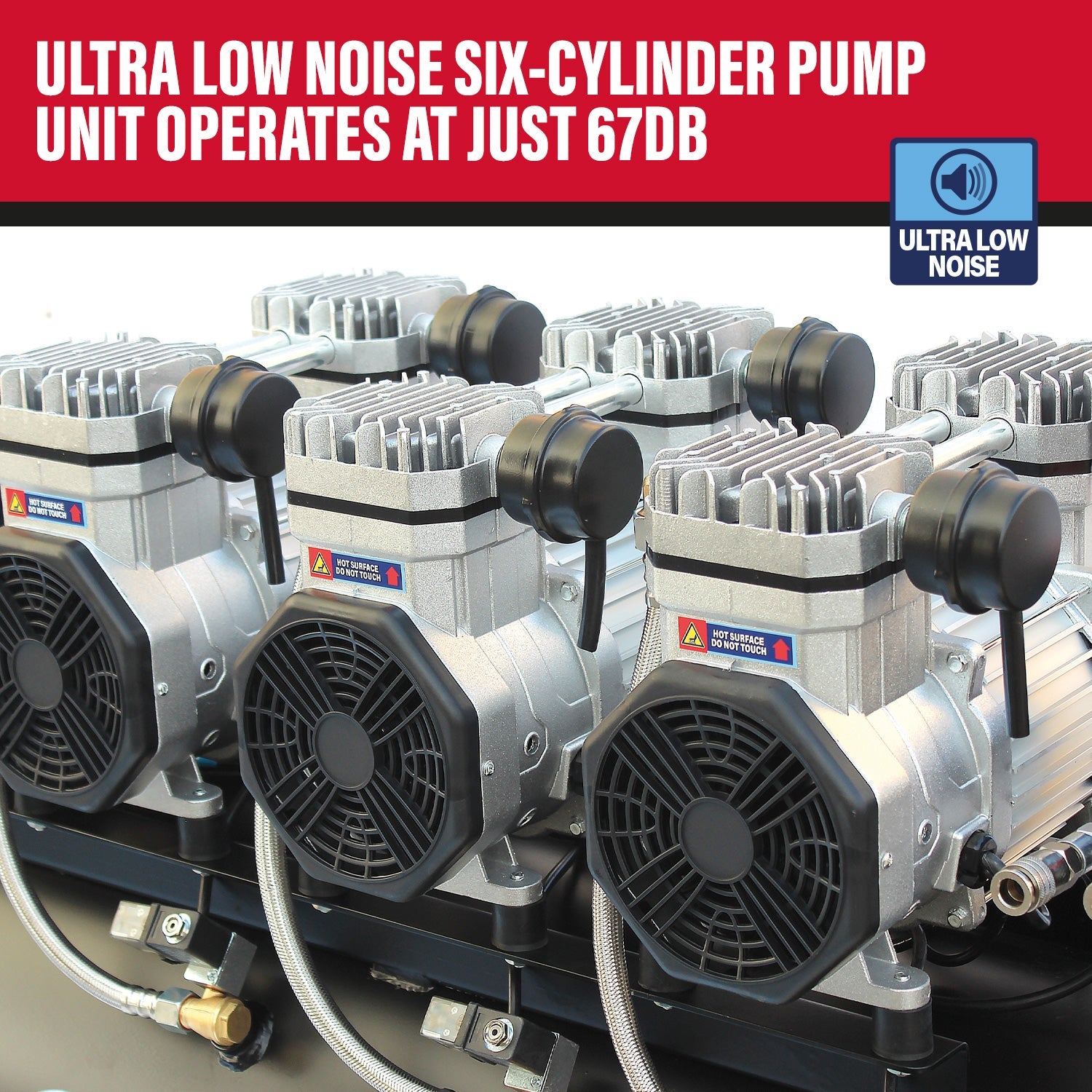 SIP QT AIR DD 150L Ultra Low Noise Oil-Free Direct Drive Air Compressor, 4.5hp (05497) (Factory Refurbished XSHOW)
