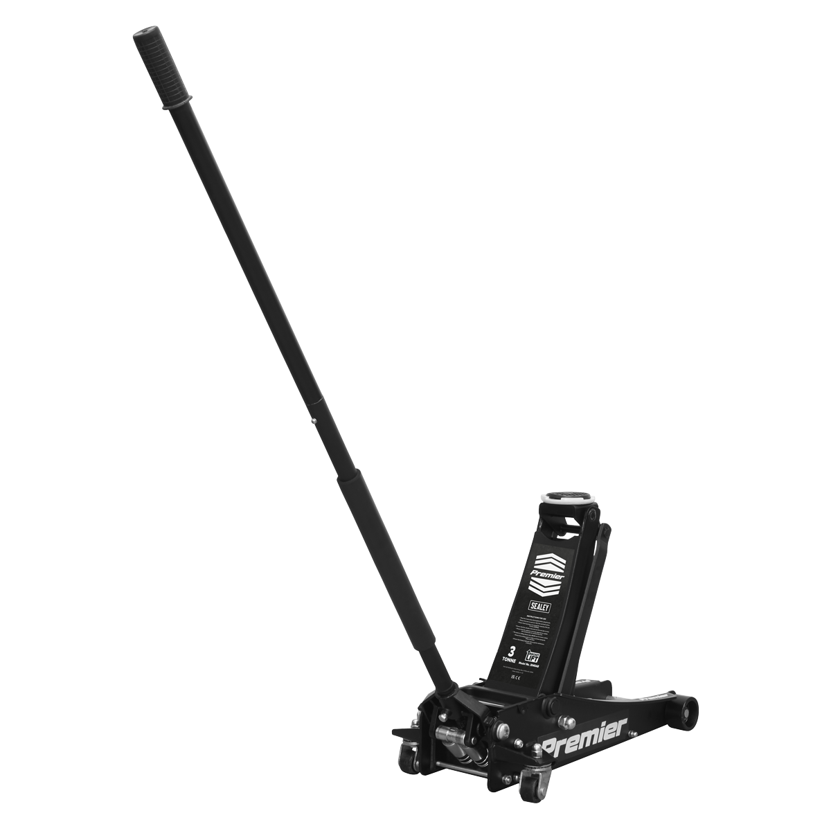 Premier Low Entry Trolley Jack with Rocket Lift, 3 Tonne, Black (3040AB) (Factory Refurbished C)