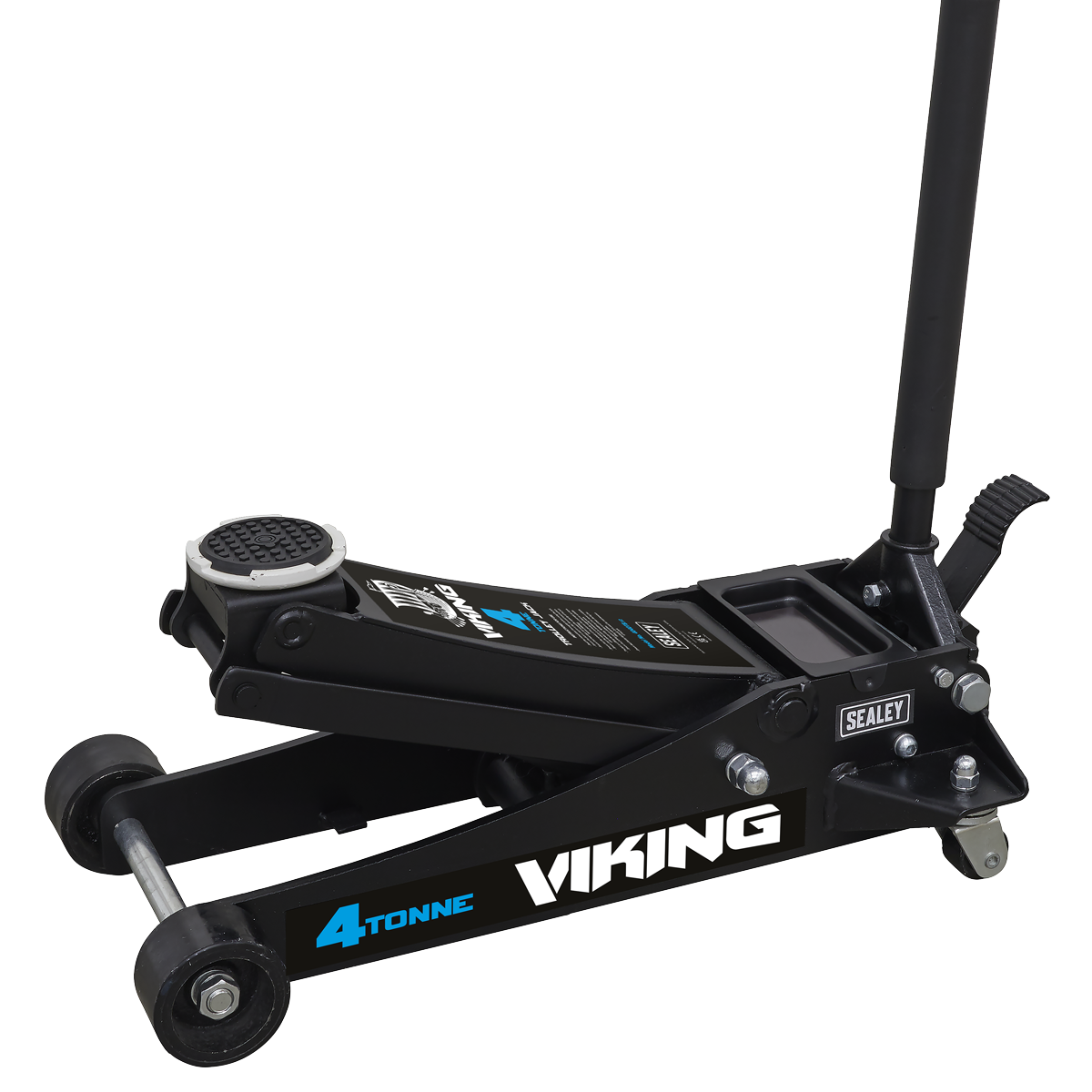 Viking Low Entry Trolley Jack with Rocket Lift, 4 Tonne, Black (4040TB) (Factory Refurbished B)