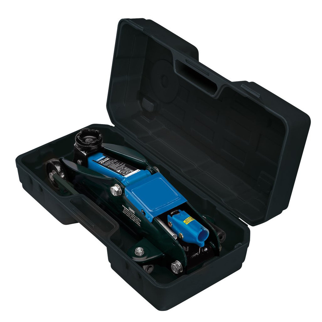 Draper Short Chassis Trolley Jack with Storage Case, 2 Tonne, Blue (54635)