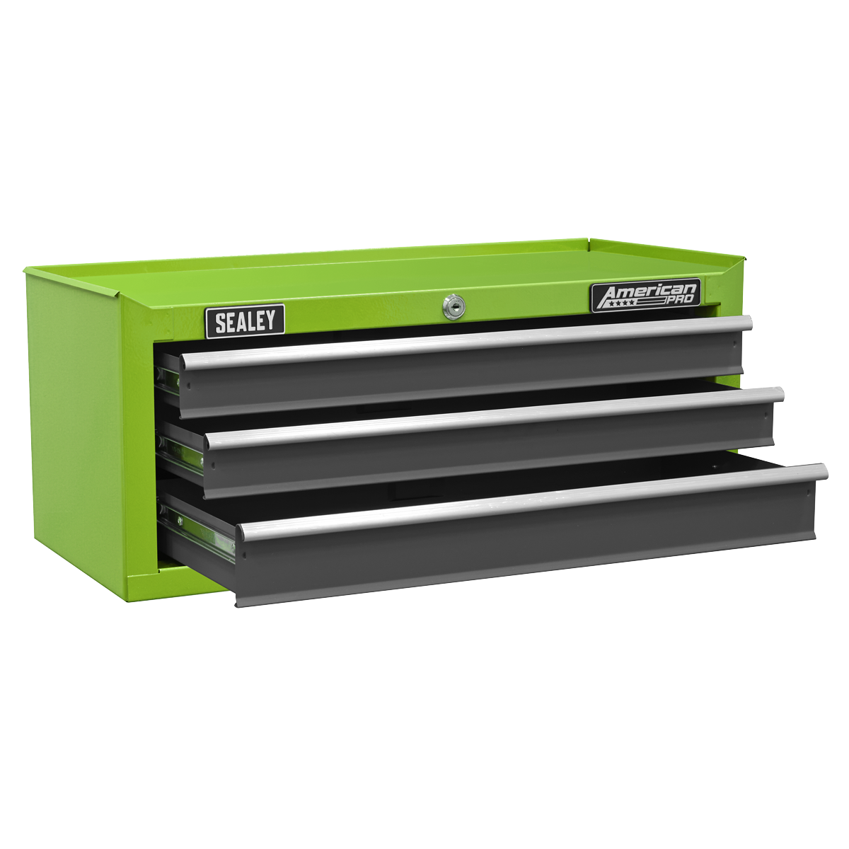 American PRO® Mid-Box Tool Chest, 3 Drawer, Green/Grey (AP22309BBHV) (Factory Refurbished A)