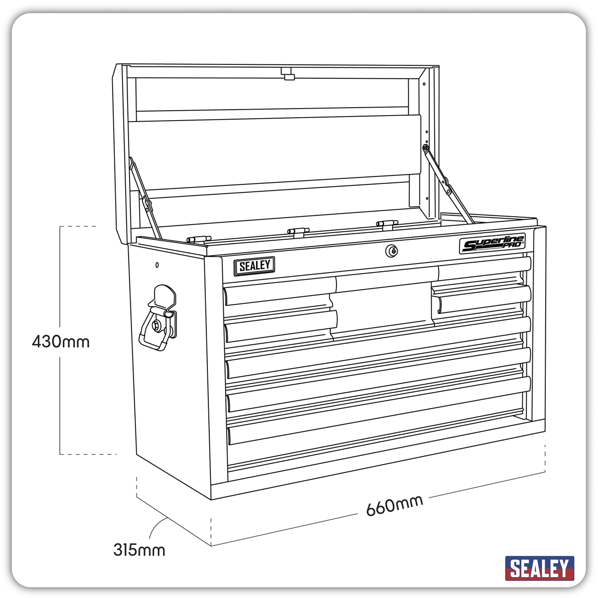 Superline PRO® Topchest, 8 Drawer, Red (AP33089) (Factory Refurbished B)