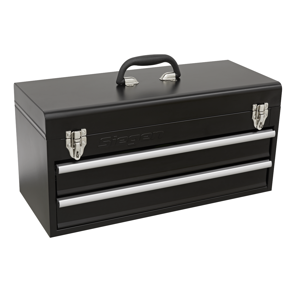Siegen Portable Tool Chest with Tool Kit, 2 Drawer, Black (S01055) (Factory Refurbished A)