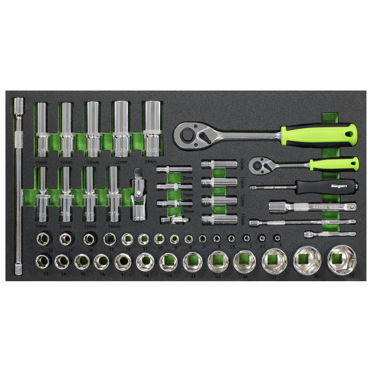 Siegen Topchest & Rollcab Combination with Tool Kit, 6 Drawer, Black (S01267) (Factory Refurbished C)