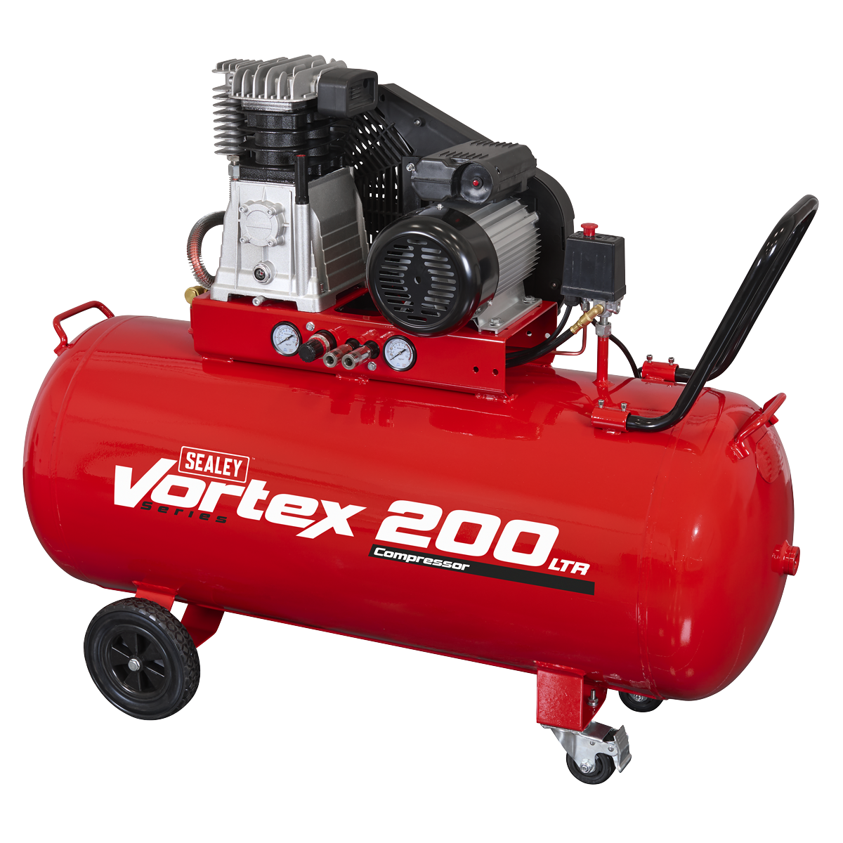 200L Belt Drive Air Compressor with Cast Cylinders & Wheels, 3.5hp (SAC1203B) (Factory Refurbished B)