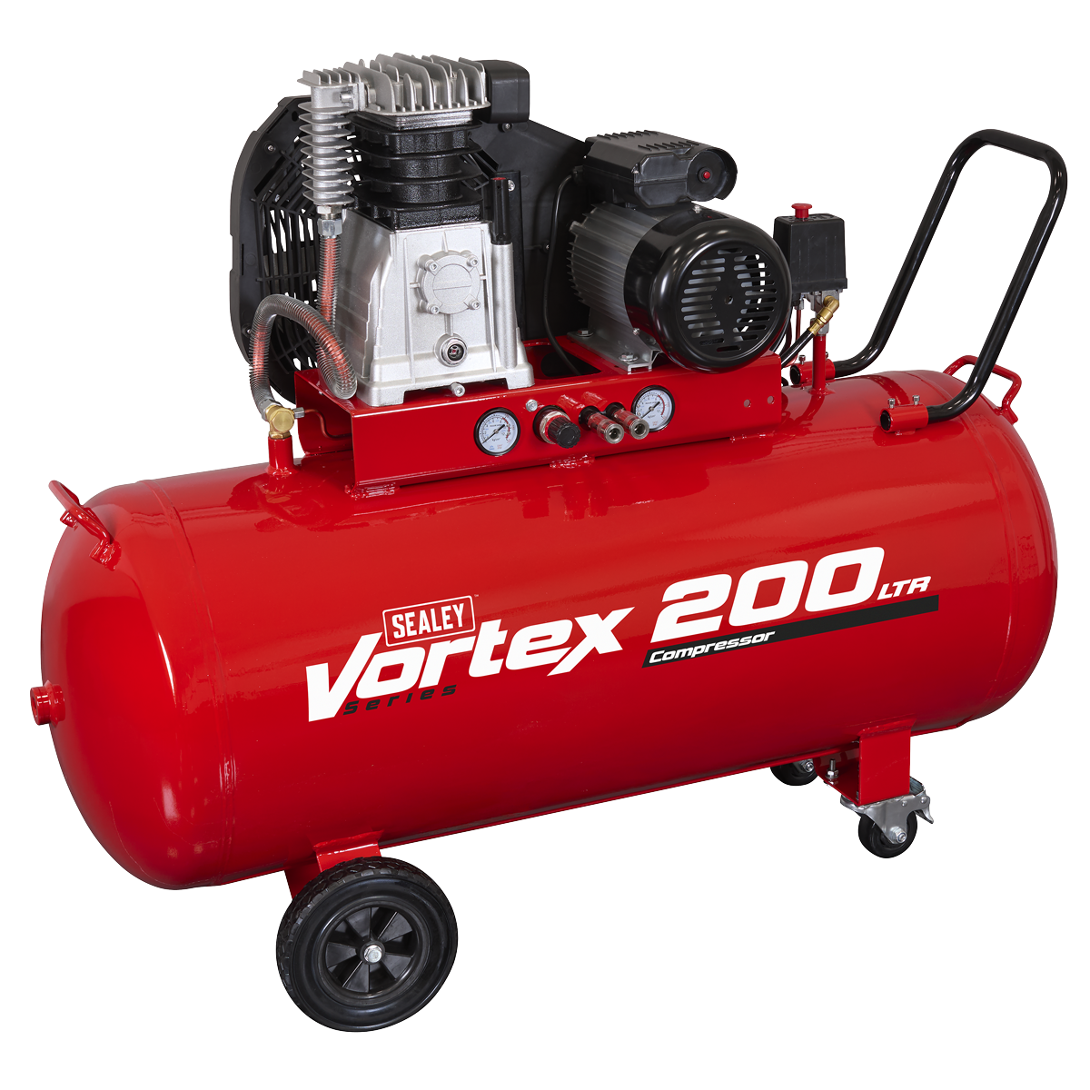 200L Belt Drive Air Compressor with Cast Cylinders & Wheels, 3.5hp (SAC1203B) (Factory Refurbished B)