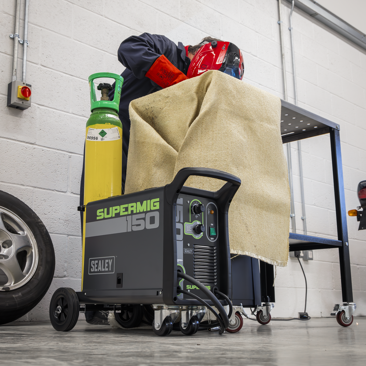 Professional Gas/Gasless MIG Welder, 150A (SUPERMIG150) (Factory Refurbished B)