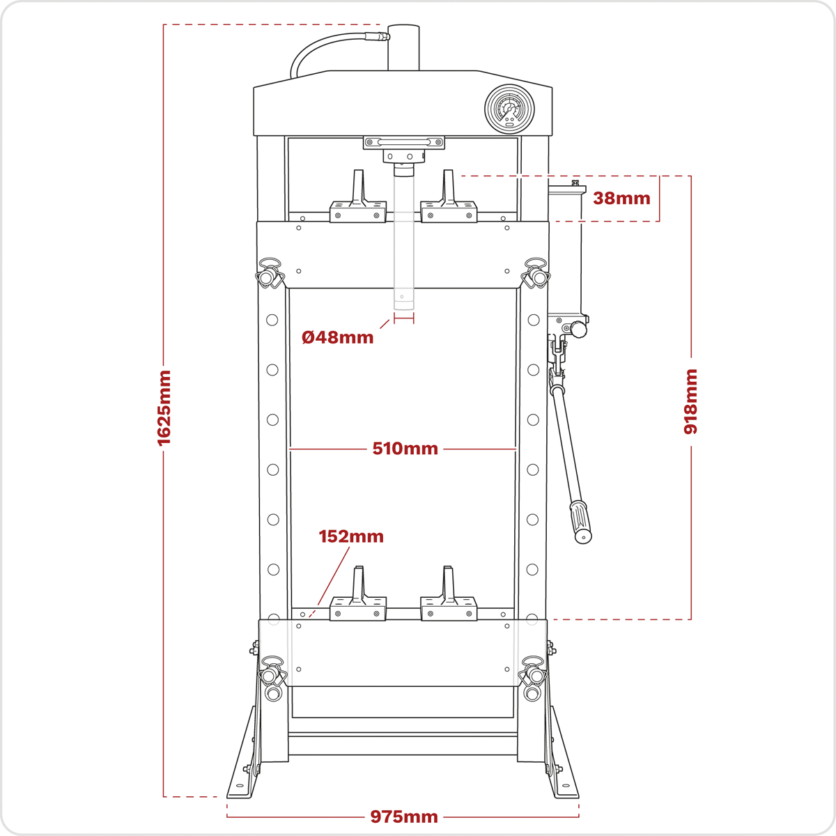 Premier Hydraulic Floor Type Press 20 Tonne (Factory Refurbished B)