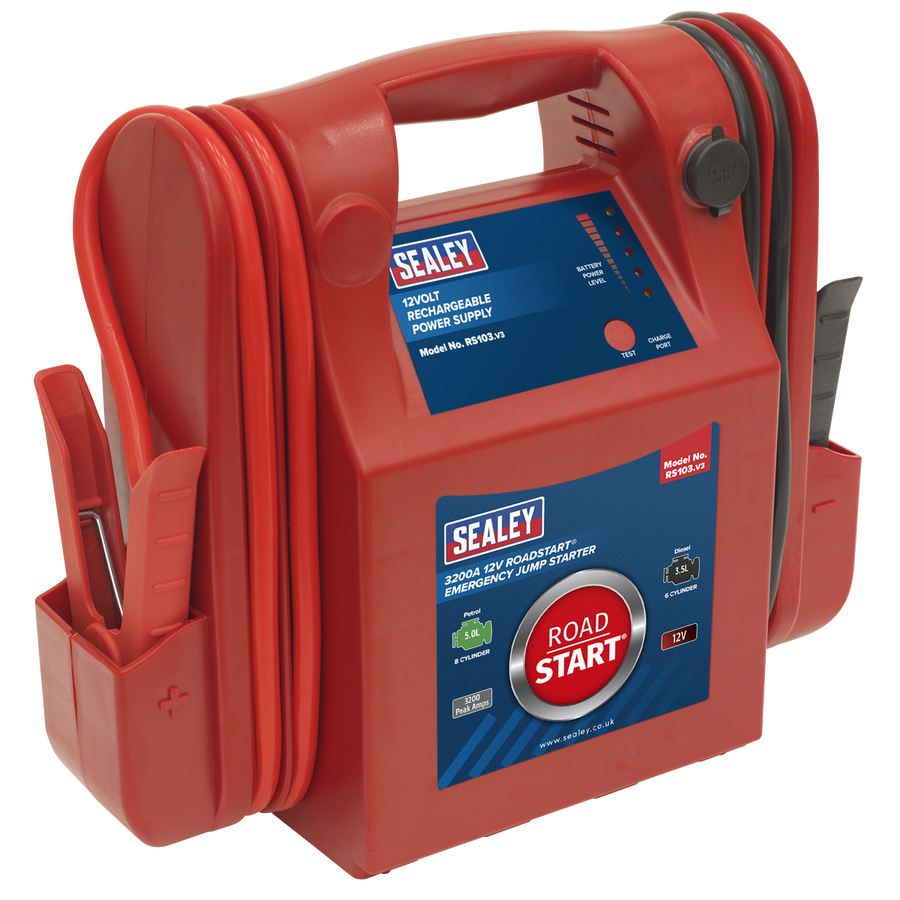 Heavy-duty 12V emergency jump starter for automotive workshop use