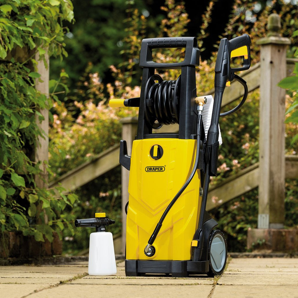 Draper Pressure Washer with Total Stop, 165bar, 2200W, Yellow (03096)