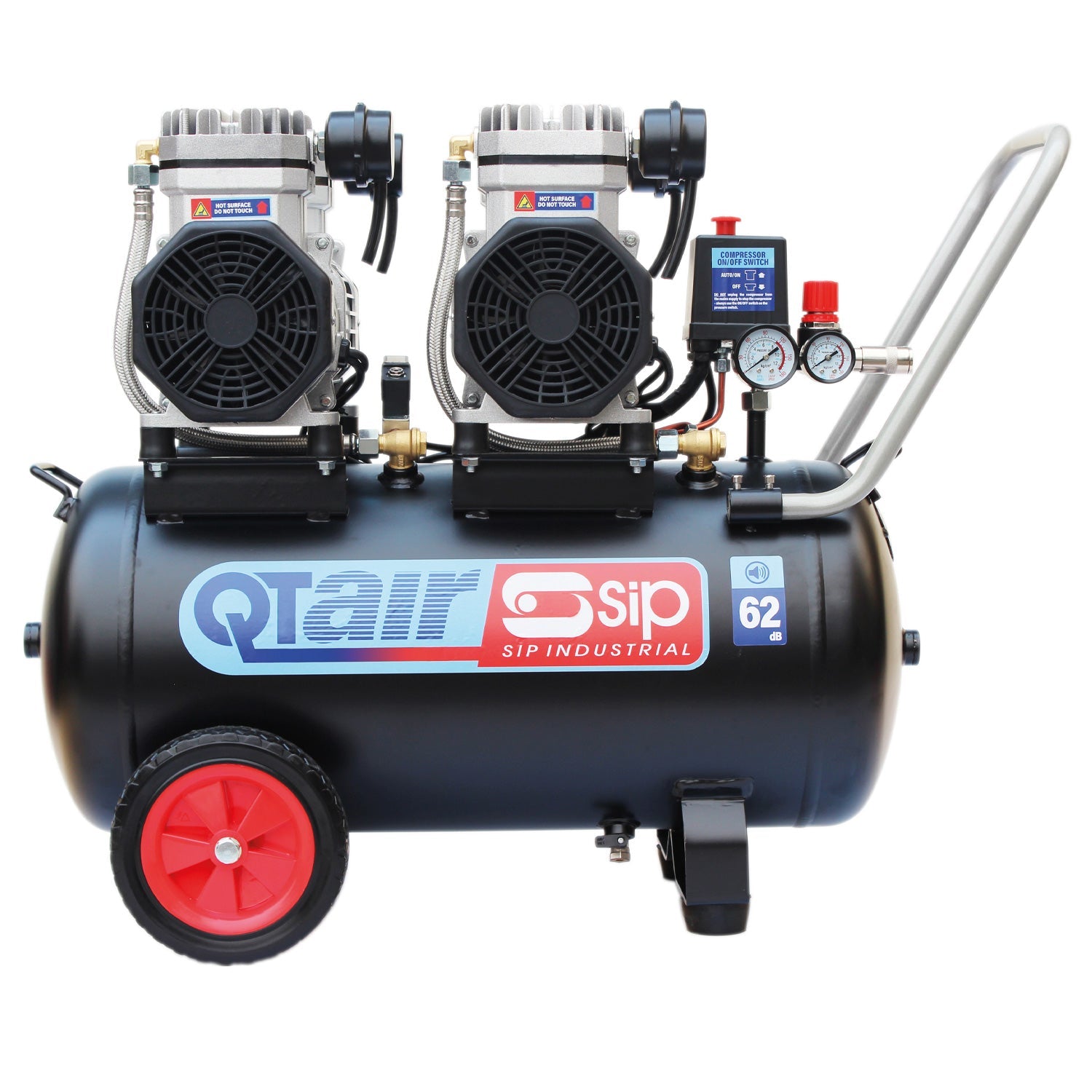 SIP QT AIR DD 50L Ultra Low Noise Oil-Free Direct Drive Air Compressor, 3hp (05493) (Factory Refurbished REBOX)