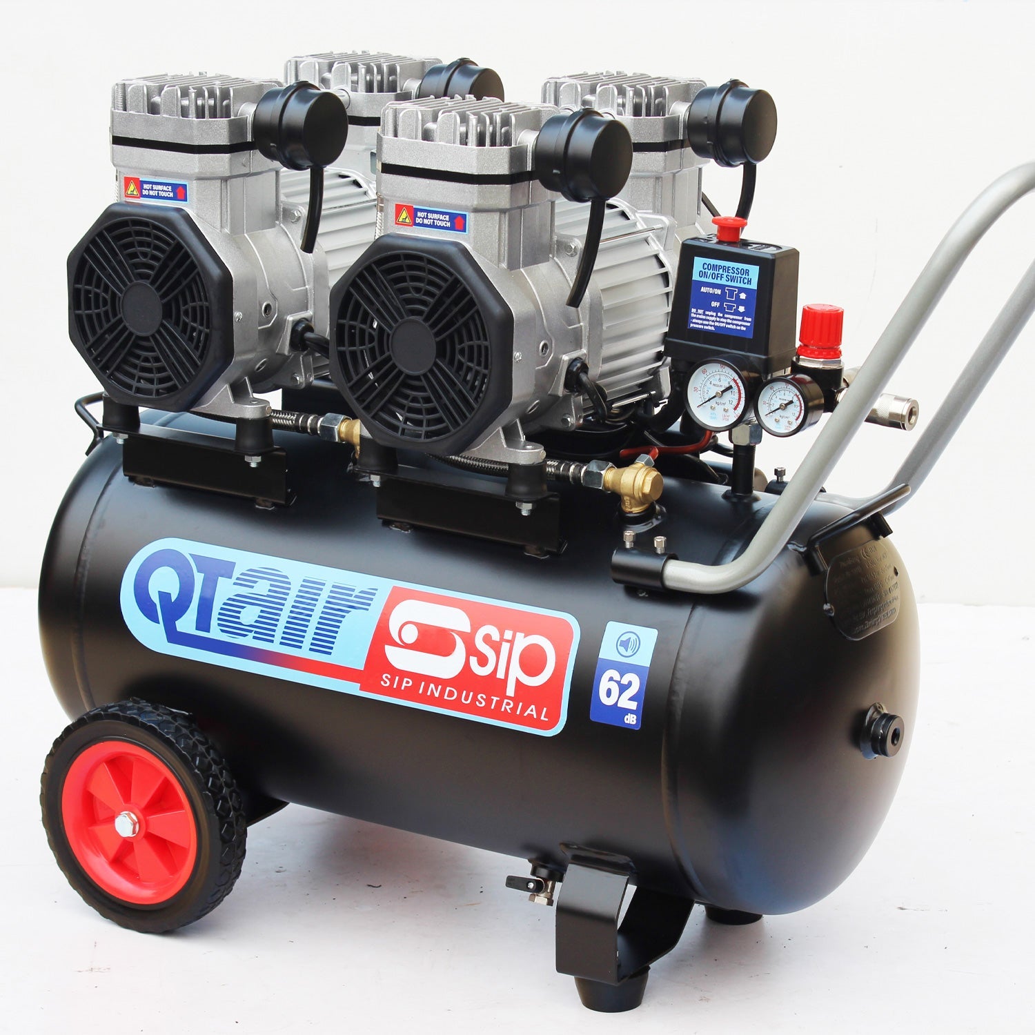 SIP QT AIR DD 50L Ultra Low Noise Oil-Free Direct Drive Air Compressor, 3hp (05493) (Factory Refurbished REBOX)