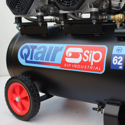 SIP QT AIR DD 50L Ultra Low Noise Oil-Free Direct Drive Air Compressor, 3hp (05493) (Factory Refurbished REBOX)
