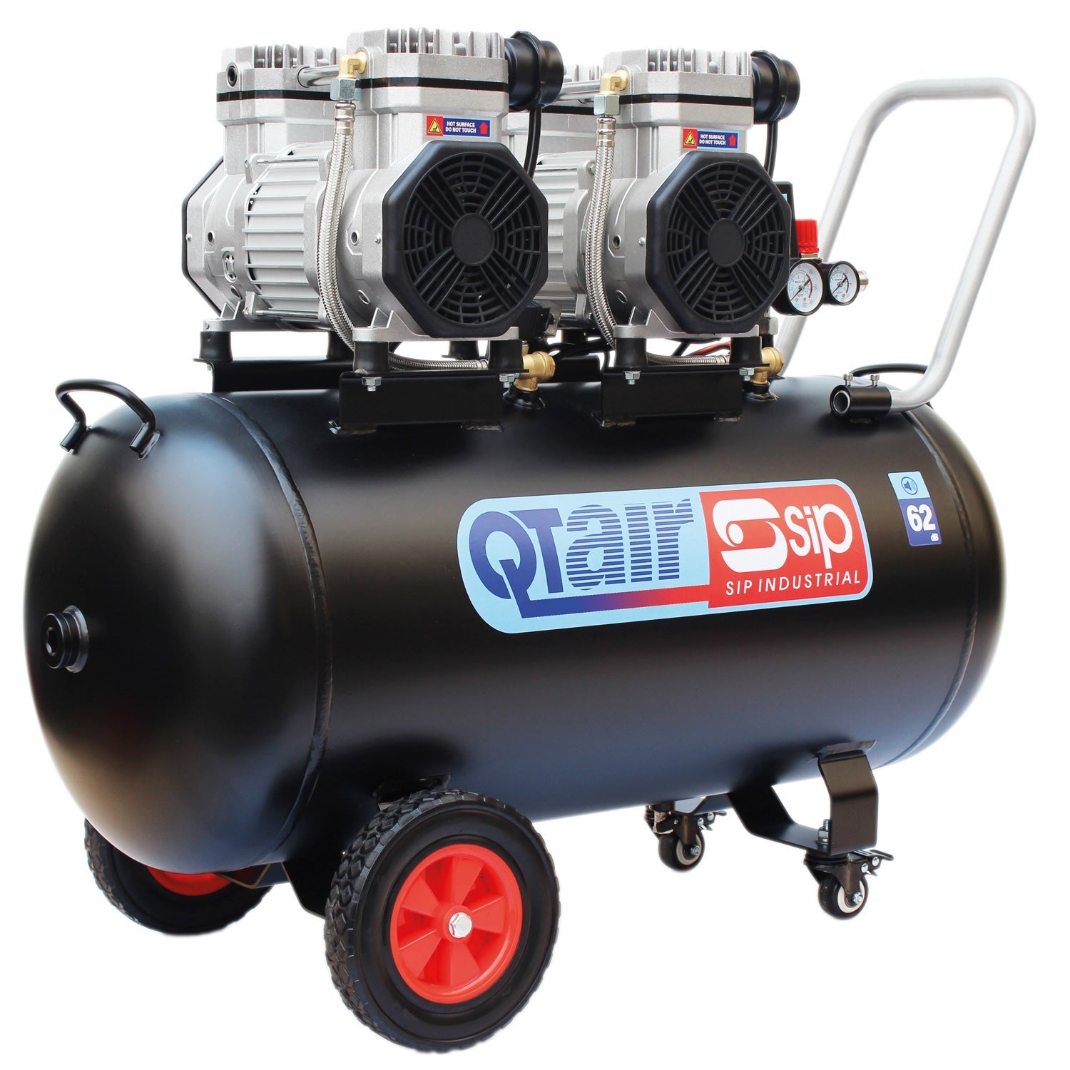 SIP QT AIR DD 100L Ultra Low Noise Oil-Free Direct Drive Air Compressor, 3hp (05494) (Factory Refurbished XSHOW)