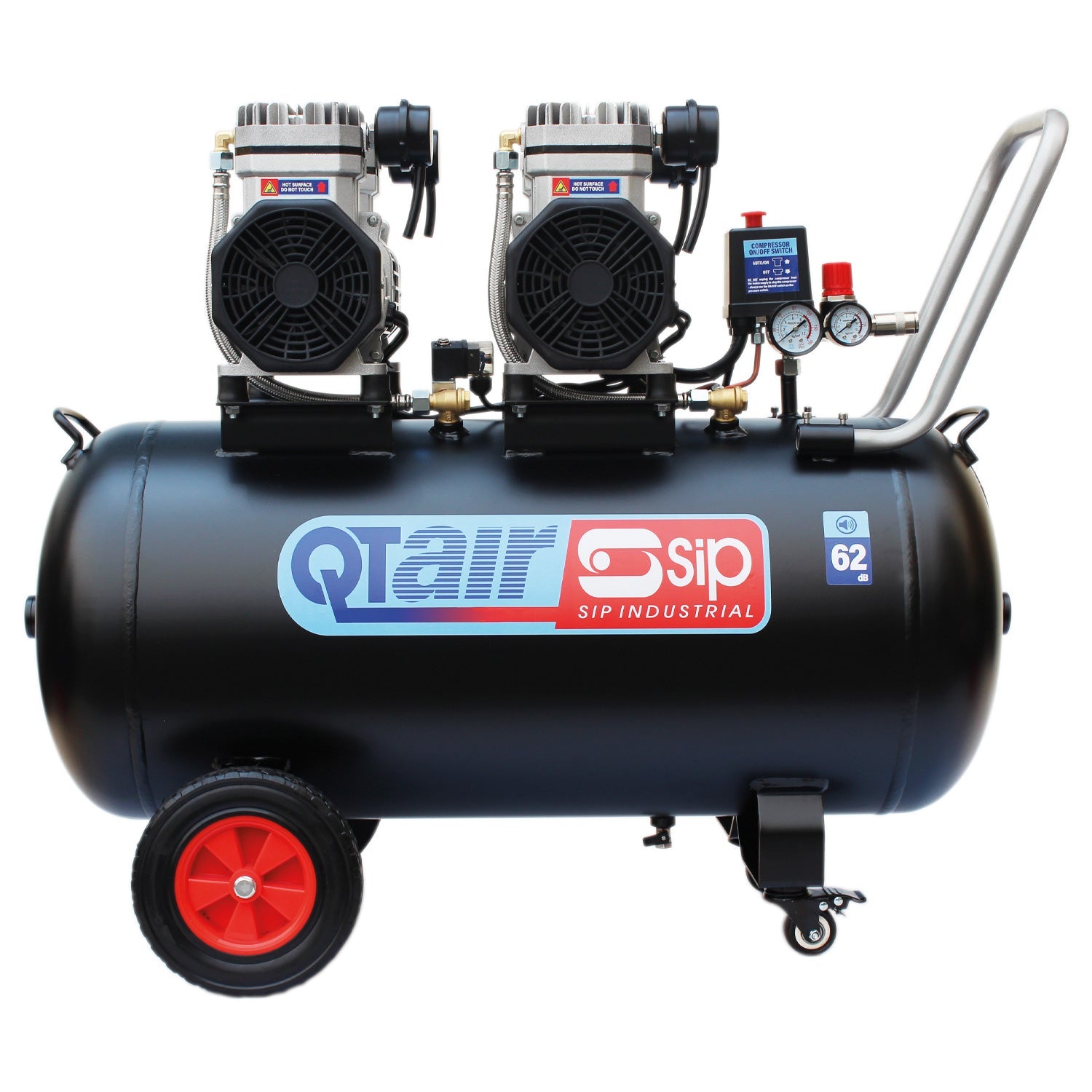 SIP QT AIR DD 100L Ultra Low Noise Oil-Free Direct Drive Air Compressor, 3hp (05494) (Factory Refurbished XSHOW)