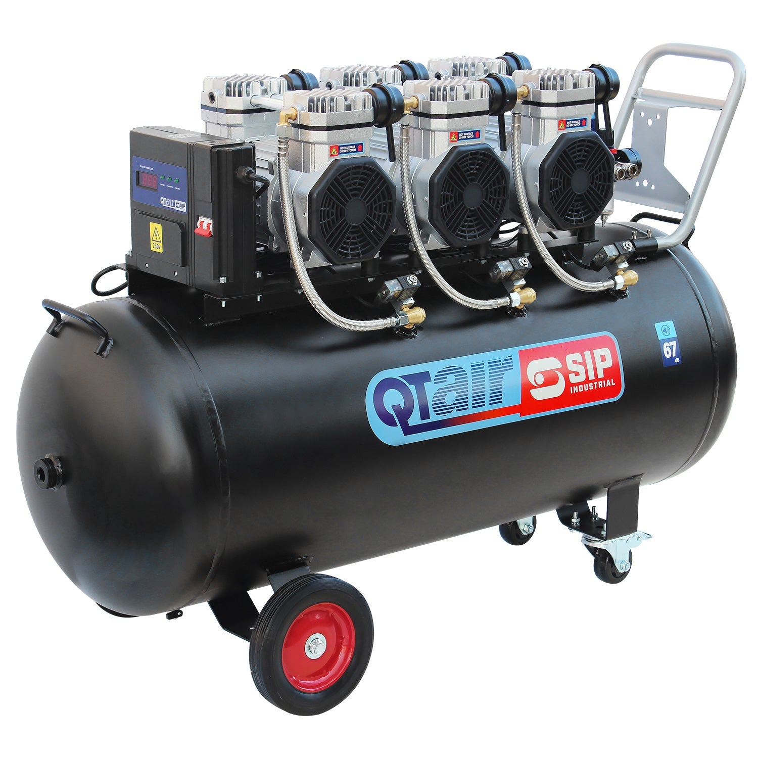 SIP QT AIR DD 200L Ultra Low Noise Oil-Free Direct Drive Air Compressor, 4.5hp (05498) (Factory Refurbished XSHOW)
