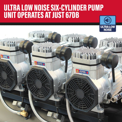 SIP QT AIR DD 200L Ultra Low Noise Oil-Free Direct Drive Air Compressor, 4.5hp (05498) (Factory Refurbished XSHOW)