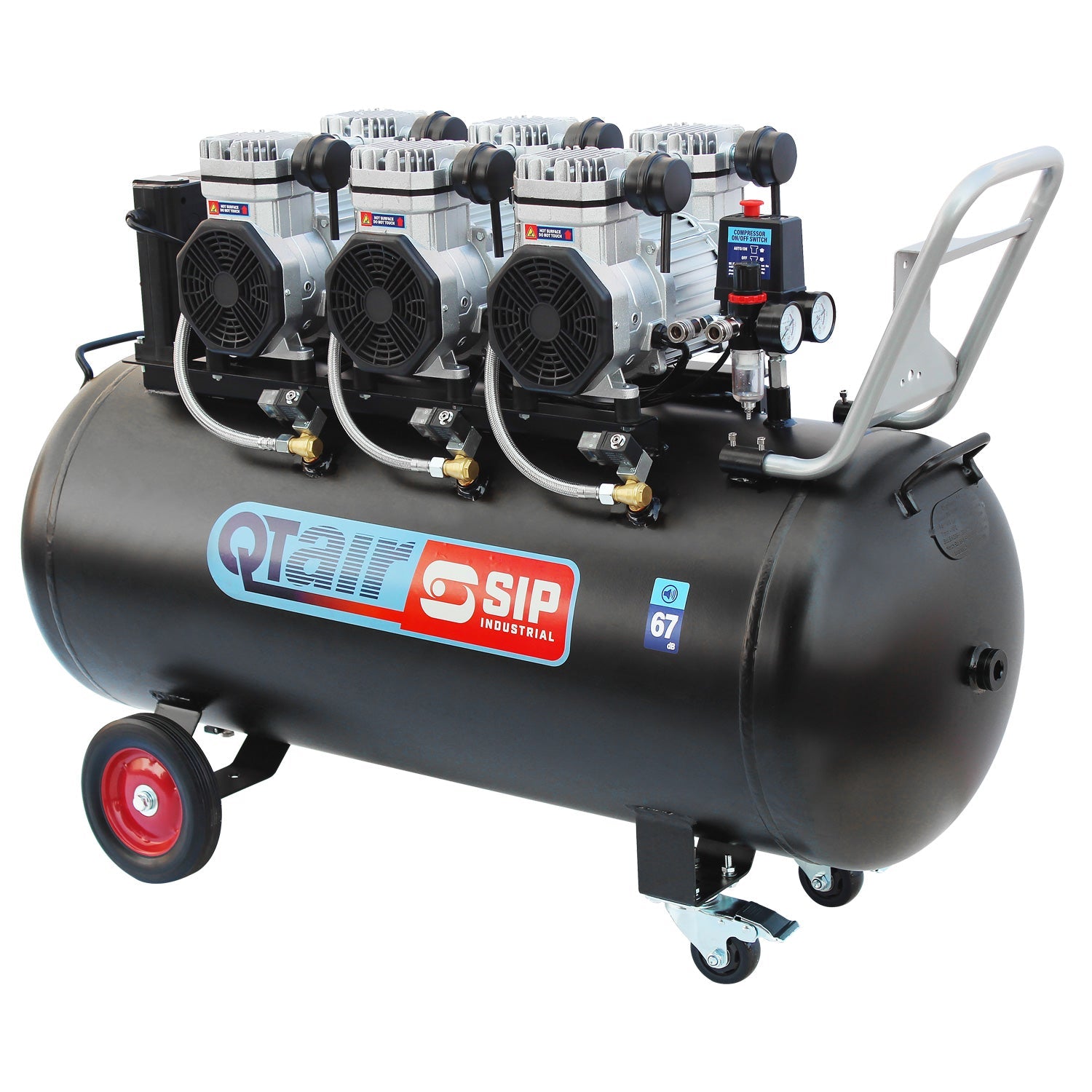 SIP QT AIR DD 200L Ultra Low Noise Oil-Free Direct Drive Air Compressor, 4.5hp (05498) (Factory Refurbished XSHOW)