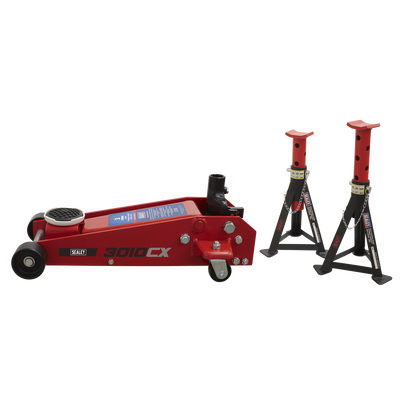 Standard Chassis Trolley Jack with Axle Stands, 3 Tonne (3010CX) (Factory Refurbished B)