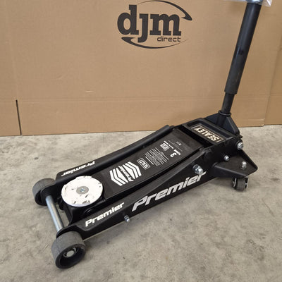 Premier Low Entry Trolley Jack with Rocket Lift, 3 Tonne, Black (3040AB) (Factory Refurbished C)