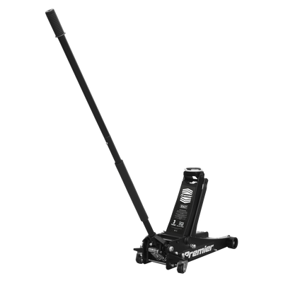 Premier Low Entry Trolley Jack with Rocket Lift, 3 Tonne, Black (3040AB) (Factory Refurbished C)
