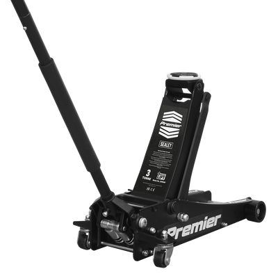 Premier Low Entry Trolley Jack with Rocket Lift, 3 Tonne, Black (3040AB) (Factory Refurbished C)