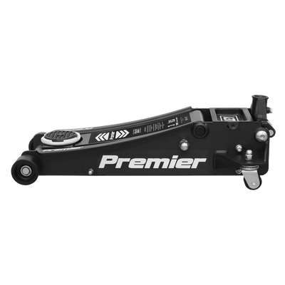 Premier Low Entry Trolley Jack with Rocket Lift, 3 Tonne, Black (3040AB) (Factory Refurbished C)