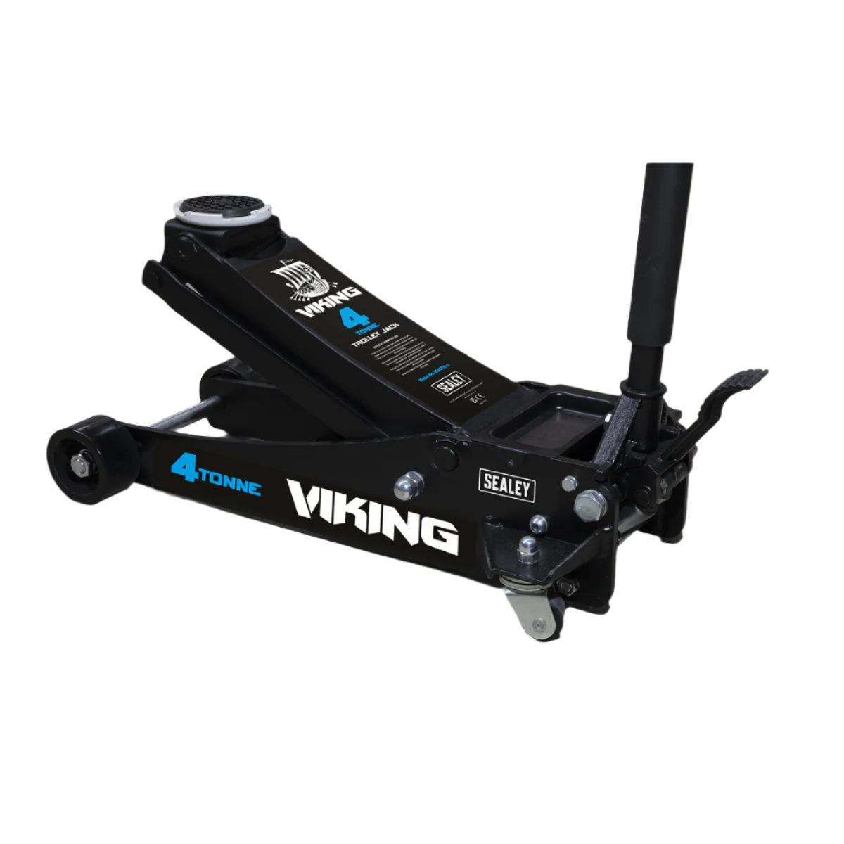 Viking Low Entry Trolley Jack with Rocket Lift, 4 Tonne, Black (4040TB) (Factory Refurbished B)