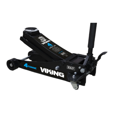 Viking Low Entry Trolley Jack with Rocket Lift, 4 Tonne, Black (4040TB) (Factory Refurbished B)
