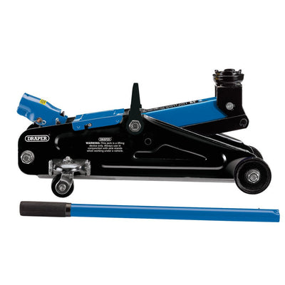 Draper Short Chassis Trolley Jack with Storage Case, 2 Tonne, Blue (54635)