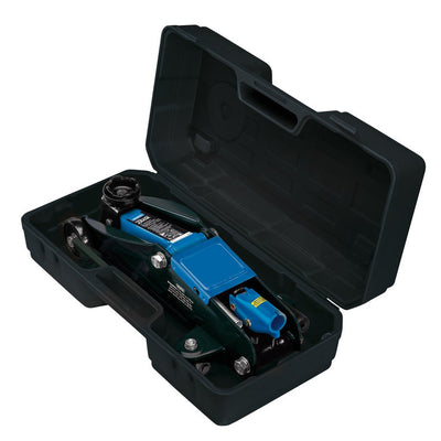 Draper Short Chassis Trolley Jack with Storage Case, 2 Tonne, Blue (54635)