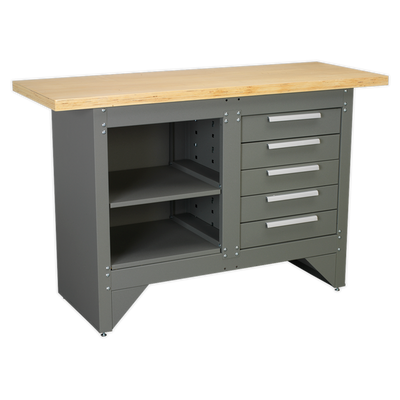 Heavy-Duty Workbench with 5 Drawers, 250kg Capacity (AP2030BB) (Factory Refurbished B)