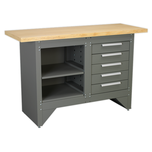 Heavy-Duty Workbench with 5 Drawers, 250kg Capacity (AP2030BB) (Factory Refurbished B)