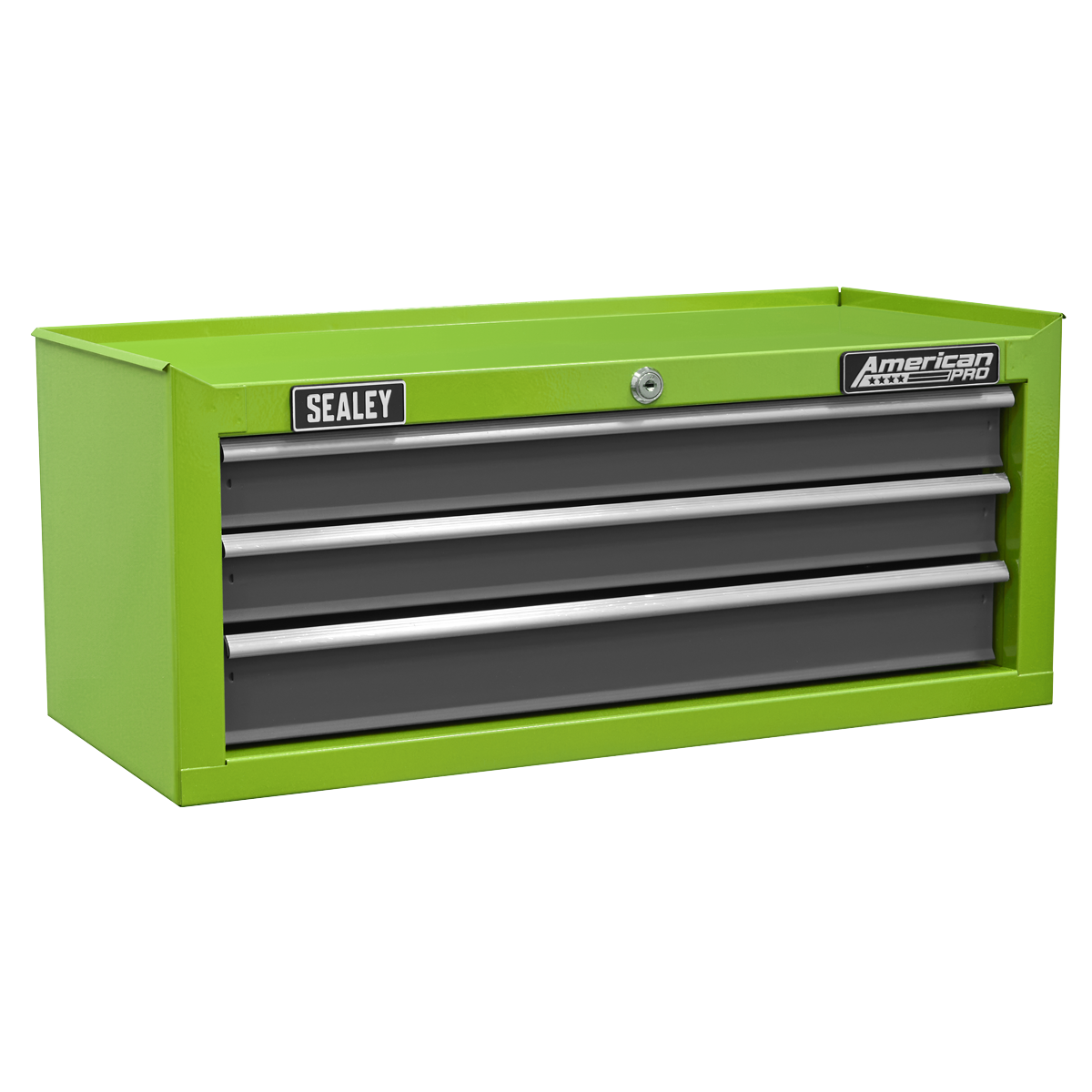 American PRO® Mid-Box Tool Chest, 3 Drawer, Green/Grey (AP22309BBHV) (Factory Refurbished A)