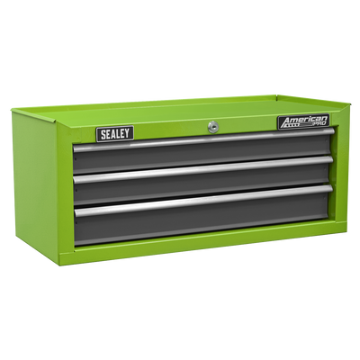American PRO® Mid-Box Tool Chest, 3 Drawer, Green/Grey (AP22309BBHV) (Factory Refurbished A)