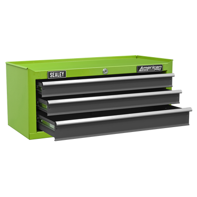 American PRO® Mid-Box Tool Chest, 3 Drawer, Green/Grey (AP22309BBHV) (Factory Refurbished A)