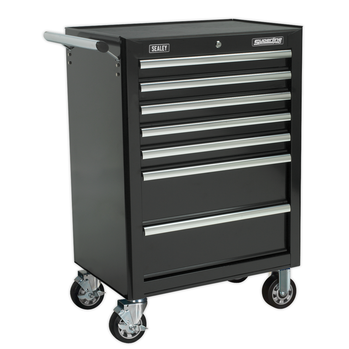 Superline PRO® Rollcab, 7 Drawer, Black (AP26479TB) (Factory Refurbished C)