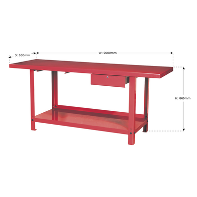 Steel Workbench with Drawer 2m (Factory Refurbished B)