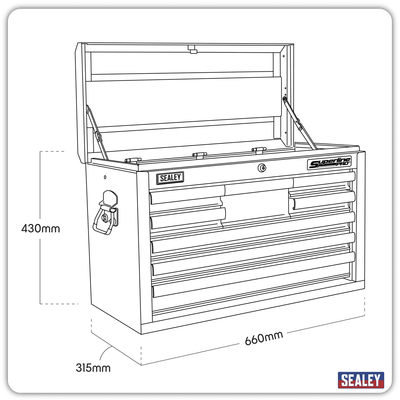 Superline PRO® Topchest, 8 Drawer, Red (AP33089) (Factory Refurbished B)