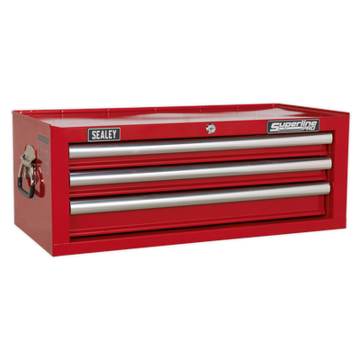 Superline PRO® Mid-Box Tool Chest, 3 Drawer, Red (AP3339) (Factory Refurbished D)