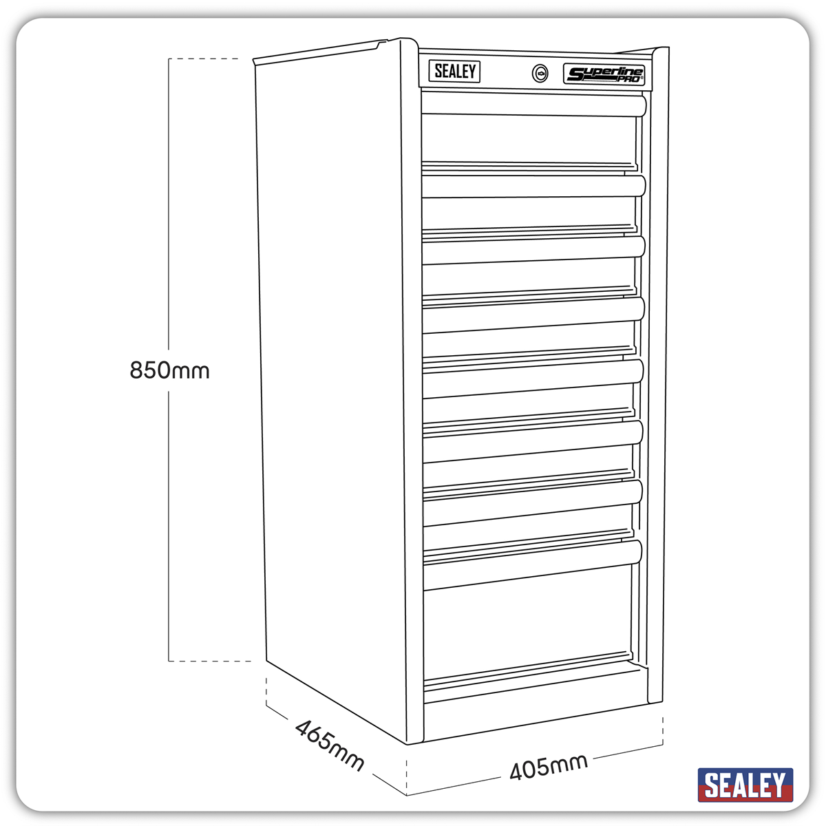 Superline PRO® Hang-On Chest, 8 Drawer, Black (AP33589B) (Factory Refurbished B)