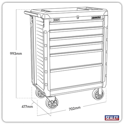 Superline PRO® Rollcab, 6 Drawer, Red (AP3406) (Factory Refurbished B)
