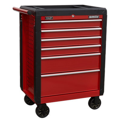 Superline PRO® Rollcab, 6 Drawer, Red (AP3406) (Factory Refurbished B)