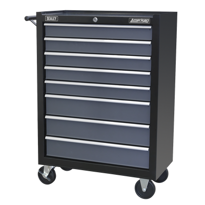 American PRO® Rollcab, 8 Drawer, Black/Grey (AP3508TB) (Factory Refurbished C)