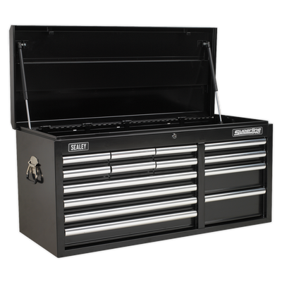 Superline PRO® Heavy-Duty Topchest, 14 Drawer, Black (AP41149B) (Factory Refurbished C)