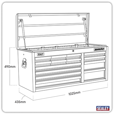Superline PRO® Heavy-Duty Topchest, 14 Drawer, Black (AP41149B) (Factory Refurbished B)