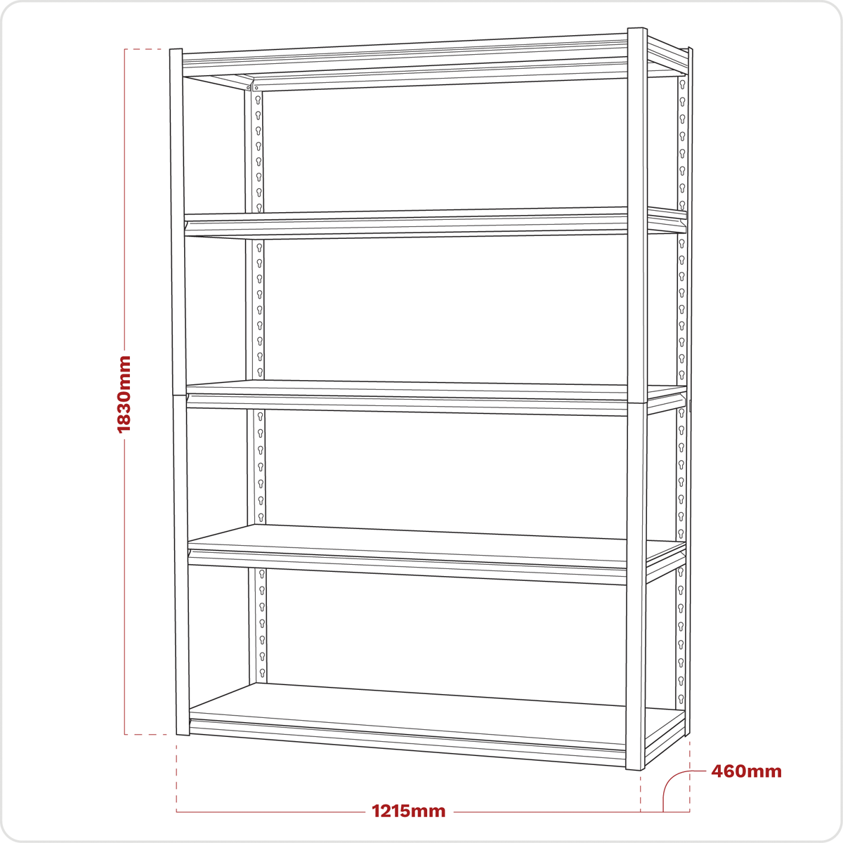 Racking Unit with 5 Shelves 600kg Capacity Per Level (Factory Refurbished C)