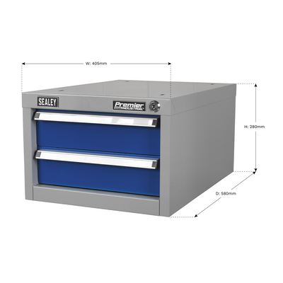 Premier Industrial™ Double Drawer Unit for API Series Workbenches (Factory Refurbished C)