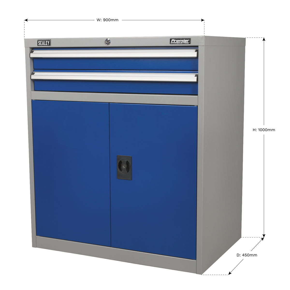 Premier Industrial™ Cabinet with 2 Drawers & 1 Shelf (API8810) (Factory Refurbished B)