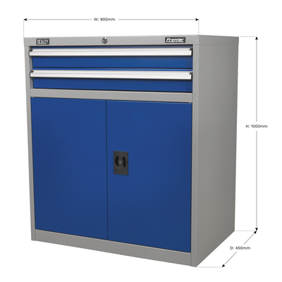 Premier Industrial™ Cabinet with 2 Drawers & 1 Shelf (API8810) (Factory Refurbished B)